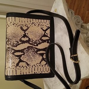 Roberto Vascon vintage leather & snakeskin crossbody bag